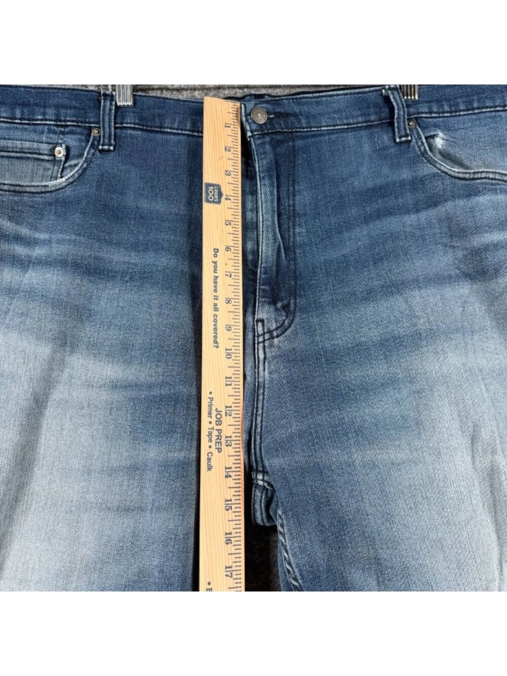 Levi's 559 Relaxed Straight Fit Jeans Mens 46x32 Blue Acid Wash Distressed Knee - Picture 13 of 16